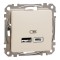Priza USB tip A+C 2.4A Schneider Sedna bej SDD112402