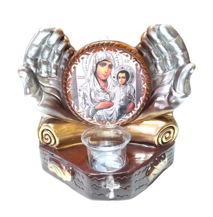 Candela cu doua maini, Fecioara Maria, 21 cm, GXL055