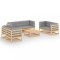 Set mobilier de gradina cu perne, 8 piese, lemn masiv de pin