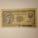 Di.72. Bancnota 5 lei 1952 circulata