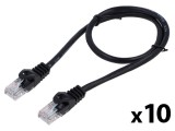 Patch cord U/UTP 6 litat CCA PVC negru 0,5m 26AWG