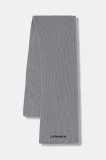 La Mania eșarfă de l&acirc;nă MERINOWOOL culoarea gri, uni, MERINOWOOL