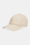 BOSS șapcă de baseball din bumbac culoarea bej, cu imprimeu, 50533348
