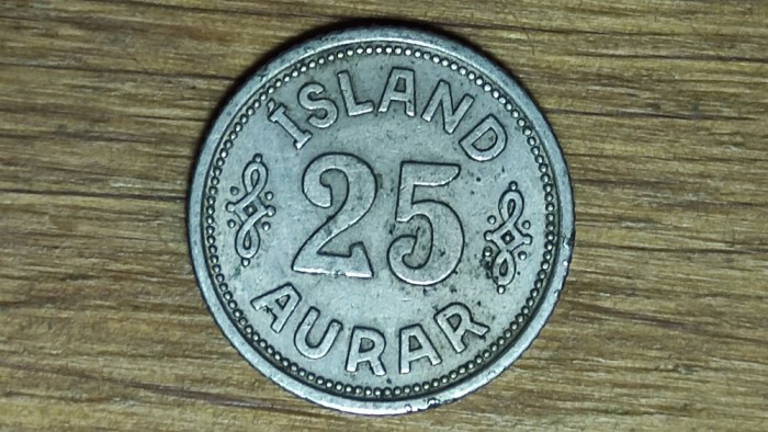 Islanda -varietate an unic batere- 25 aurar 1940 - fara semnatura si mintmark !!