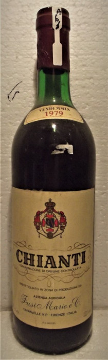 A61 -VIN CHIANTI DOC, agricola fusi mario, recoltare 1979 cl 75 gr 12