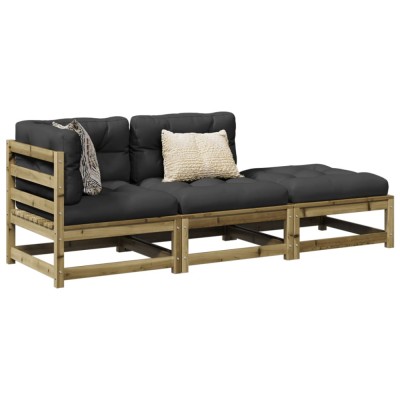 Gossi set mobilier de gradina cu perne, 5 piese, lemn de pin tratat foto