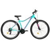 Bicicleta MTB Colinelli COL22, Marimea M, 29 inch, Turcoaz, Schimbator Shimano, 21 Viteze, Cadru Aluminiu, Frane V - Brake Ultimate FactoryBikes