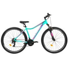 Bicicleta MTB Colinelli COL22, Marimea M, 29 inch, Turcoaz, Schimbator Shimano, 21 Viteze, Cadru Aluminiu, Frane V - Brake Ultimate FactoryBikes