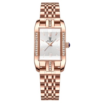 Ceas de mana dama Poedagar Quartz Elegant Casual Otel Auriu Alb foto