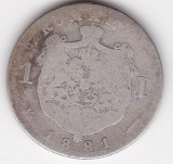 ROMANIA 1 LEU 1881, Argint