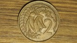 Noua Zeelanda - moneda de colectie - 2 cents 1967 - bronz - florile de Kowhai - impecabila !