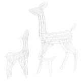 Cumpara ieftin Decoratiune de Craciun familie de reni 160 LED alb rece acril