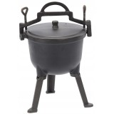 Ceaun vanatoresc din fonta, cu capac si picioare pentru gatit in aer liber, 5L, 25x42 cm, negru Household NewTrend