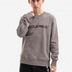A-COLD-WALL* hanorac de bumbac Essential Logo Crewneck bărbați, culoarea gri, cu imprimeu ACWMW056.-SLATEGREY
