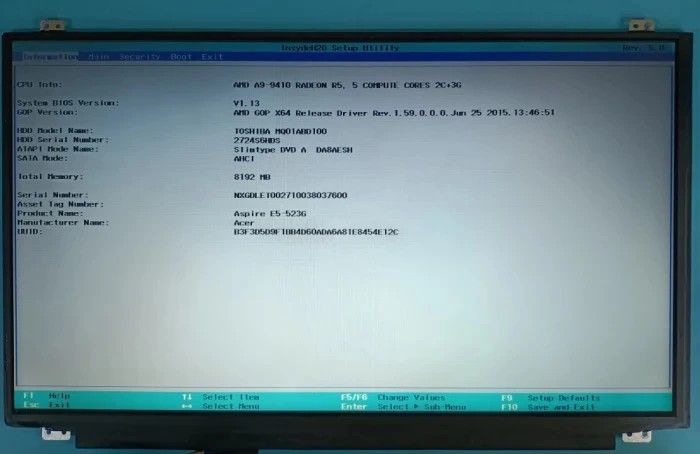 Display 13,3&quot; Led slim 40 pini model B133XW03 functional