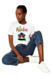 Tricou dama alb - Aloha Exotic - S, THEICONIC