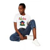 Tricou dama alb - Aloha Exotic - L