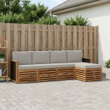 vidaXL Set de canapele de exterior 5 pcs Natural și gri deschis 3384222