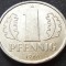 Moneda 1 PFENNIG RDG - GERMANIA DEMOCRATA, anul 1980 *cod 726 = A.UNC