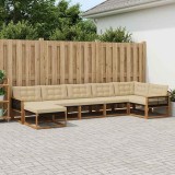 Cumpara ieftin Set de canapele de exterior 7 buc. 7-Locuri Natural si Bej