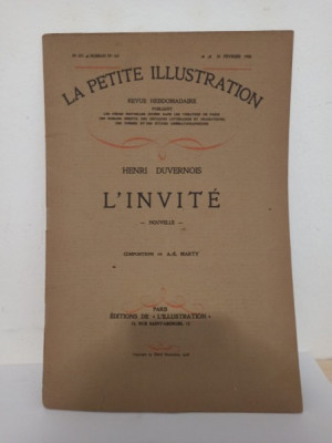 La Petite Illustration - Henri Duvernois - L&amp;#039;Invite - No. 371, Roman No. 167, 25 Fevrier 1928 foto