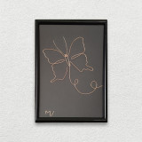 Tablou placat cu aur, Fluture, 16&times;21 cm &ndash; cod.3307