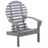 Scaun Adirondack, gri, lemn masiv de acacia