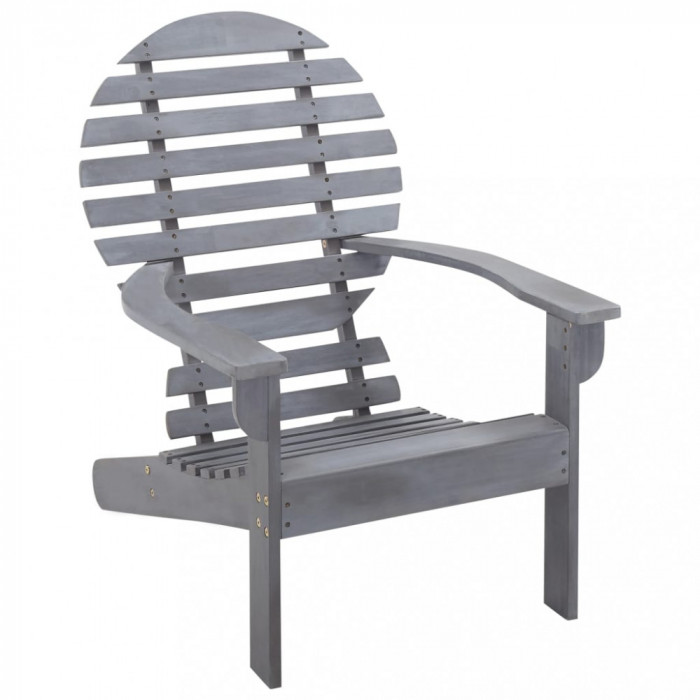 vidaXL Scaun Adirondack, gri, lemn masiv de acacia