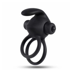 Inel de Penis Clit Love, 10 Moduri Vibratii, Silicon, Negru, Mokko Toys