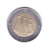 Moneda San Marino 500 lire 1987, stare buna, curata