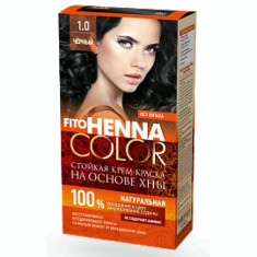 Vopsea de par permanenta fara amoniac FITO Henna Color 1.0 NEGRU foto