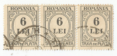 Rom&amp;acirc;nia, LP IV.14d/1926, Taxă de plată, tip. negru, h. albă, eroare 18, oblit. foto