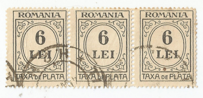 Rom&acirc;nia, LP IV.14d/1926, Taxă de plată, tip. negru, h. albă, eroare 18, oblit.