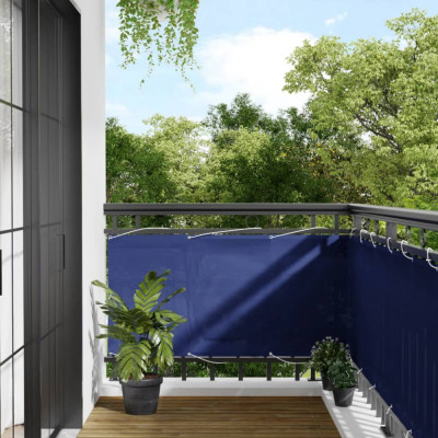 vidaXL Paravan de balcon, albastru, 75x800 cm, 100% poliester oxford foto