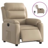 Cumpara ieftin Fotoliu rabatabil electric, cappuccino, piele ecologica
