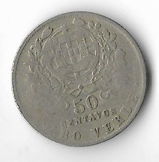 Moneda 50 centavos 1930 - Cabo Verde foto