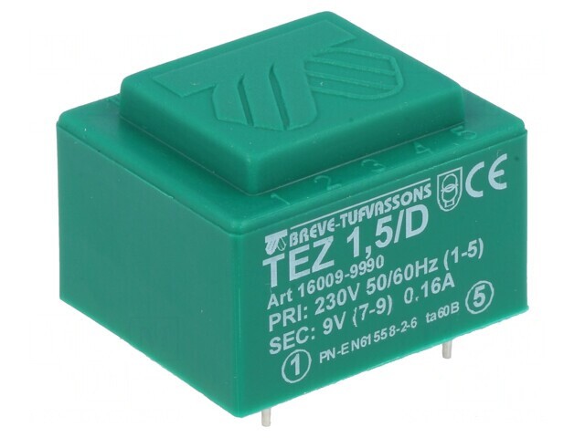 Transformator &icirc;ncapsulat 1,5VA 230VAC 9V PCB