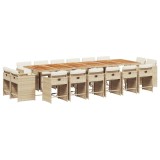 Cumpara ieftin Set mobilier de gradina cu perne, 17 piese, bej, poliratan