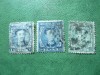 3 Timbre Spania 1876 Rege Alfons XII , stampilate, Stampilat