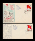 1970 Ziarul Pentru Socialism 2 plicuri propaganda comunista, stampila Baia Mare