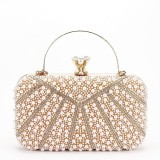 Cumpara ieftin Geanta clutch roz perlat auriu roze cu perle 1008 05