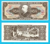 Brazilia (p#176) 5 Cruzeiros 1962 aUNC+ 'Conquista do Amazonas' serie: 012846; (ROG CITITI DETALIILE!)