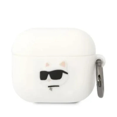 Husa Karl Lagerfeld 3D Choupette Head pentru Airpods 3 White foto