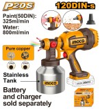 Pistol Vopsit Electric 20V 800ml/min Vascozitate 120DIN-s Rezervor Inox 800ml CSGLI20041 &ndash; pistol pulverizare reglabil pentru vopsea si lac