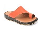 Cumpara ieftin Papuci SHOOZY portocalii, EV2849, din piele naturala