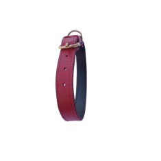 Zgarda dubla rosu grena 2.5 cm din piele naturala, pentru caini, diametru 37-48 cm