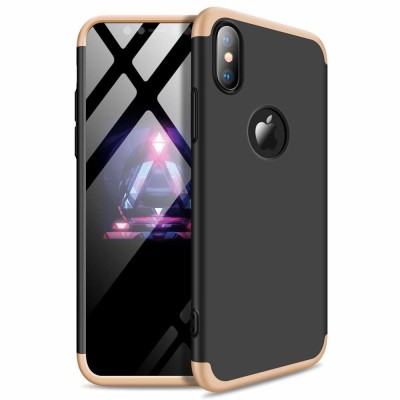 Husa APPLE iPhone XS Max - GKK 360 Full Cover (Negru/Auriu) foto