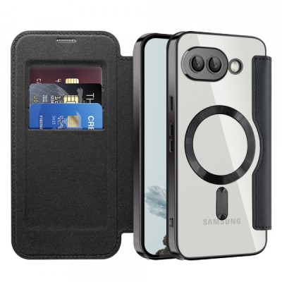 Husa MagSafe pentru Google Pixel 9a, Techsuit, SmartMag Book, Neagra foto