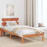 VidaXL Cadru de pat cu tăblie maro cerat 80x200 cm lemn masiv de pin