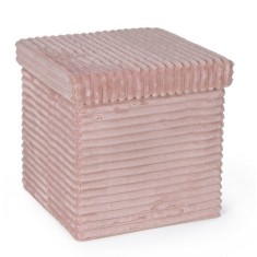 Taburet catifea roz Sedona 38x38x38 cm